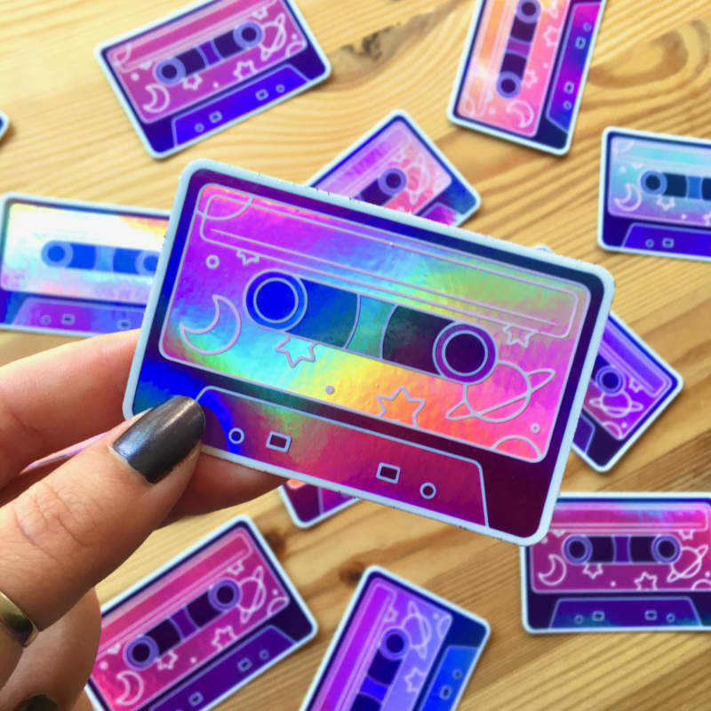 miniature of the holographic sticker audio tape