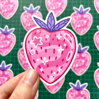 Classic Sticker Shiny Strawberry