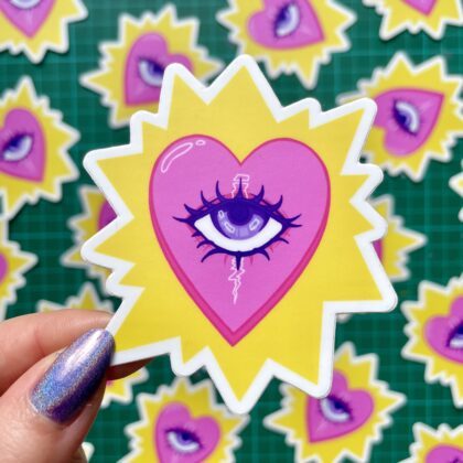 hearted eye sticker